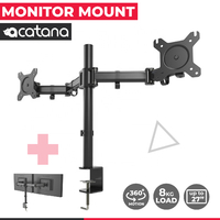 acatana ACA-D29 | Dual Monitor Mount Desk Stand 2 Arm HD LED LCD Bracket Computer Screen Holder up to 8kg  27" inches