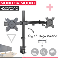 Acatana ACA-D34 | Dual Monitor Stand 2 Arm Desk Mount Display Screen Bracket Holder up to 8kg 27"