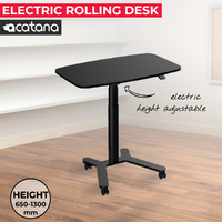 Mobile Single Desk Electric  Height Adjustable Motorised Table Riser Rolling