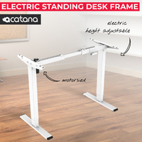 Standing Desk Height Adjustable Motorised Electric Sit Stand Table Riser White