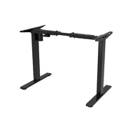 Single Motor Height Adjustable Electric Motorised Standing Sit Desk Table Black
