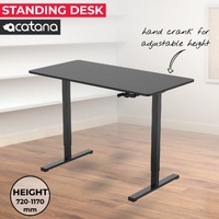 Crank Height Adjustable Standing Desk Sit Stand Home Office Workstation Table