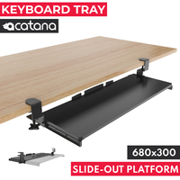 Acatana ACA-KB07 | Underdesk Keyboard Tray Clamp Mount Under Desk Slide Out Platform Under Table Drawer Mouse Holder