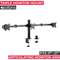 Acatana Triple Monitor Stand Arm Desk Mount Screen Bracket Holder 8kg up to 27"