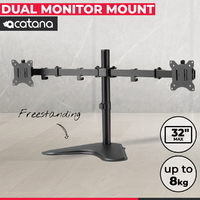 Acatana Freestanding Dual Monitor Stand 2 Arm Mount Screen Holder Up To 8kg 32" Bracket