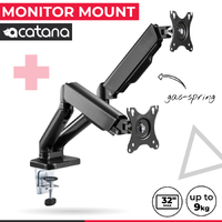 Acatana ACA-LDT46-C024 | Gas-Spring Dual Monitor Stand Mount 2 Arm Desk Screen Holder Display Bracket 32" 9kg
