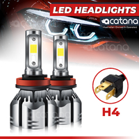 acatana R11 LED Headlight H4 HB2 9003 Globes Kit Bulbs Hi/Low Beam 10000LM Brighter White Head Light Сonversion for Сar Assembly Headlamp Replacement
