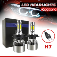 S2 Headlight Head Lamp Kit H7 Beam LED Globes White Hight Low Xenon 16000LM 72W