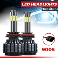 acatana LED Headlight 9005 HB3 Globes Kit Bulbs Hight Beam (12000LM, 200W, Brighter White, canbus) Head Light Сonversion for Сar Assembly Headlamp