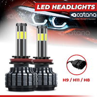 H11 H9 H8 LED Headlight Bulb Kit Replacement Car Globes (24000LM, 200W, 6500K White, canbus)