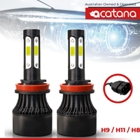 H11 H8 H9 LED Headlight Bulbs Globes Kit , (Hi/Lo Beam, 20000LM, White, 80W)