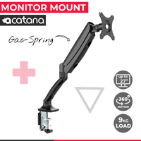 acatana Single Monitor Desk Arm Mount Computer Screen Holder 1 Display TV HD LED Gas Spring Screen Size up to 27" 9kg Adjustable VESA
