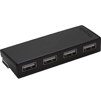 Targus 4-Port USB2.0 Compact Hub 480 Mbps with Integrated Cable Supports PC MacBook NetBook PS Xbox 360  ROHS Compliance Black