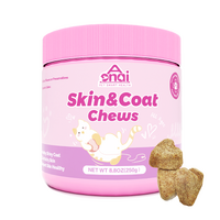 Skin & Coat Chews for Cats Omega Zinc Biotin Salmon Oil Supports Health