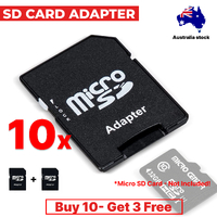 10x A-Ram MicroSD/TF to SD/SDHC Card Adapter for microSD/micro SDHC Card to Full size SD slot with Lock (Bulk Pack)