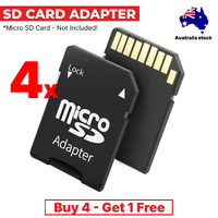 4x A-RAM TF Micro SD to SD SDHC SDXC Card Adapter to Full size SD slot with Lock