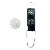 ACATANA Outdoor Compass + Thermometer Strap w/ Keychain & Carabiner Clip