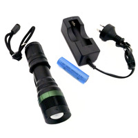 ACATANA Super bright LED Flashlight Torch - CREE XPE, 200-300 lumens 3x Operating Modes, 1x 4.2V 1865mAH Battery. AC Charger Included
