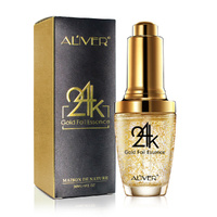 Aliver Pure 24k Gold Serum Ampoule Anti-Aging Wrinkle Collagen Face Firming Skin Care Hyaluronic Acid Essence Foil Moisturizing, 30ml