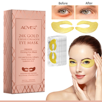 Aliver 24k Gold Under Eye Gel Patches Repair Mask Pads Collagen Hyaluronic Acid Anti Wrinkle Dark Circles Remover Treatment Eye Bags (10pcs)