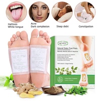 Aliver Detox Foot Patches Natural Plant Toxin Removal Foot Pads Deep Cleansing Body Sleep Stress Herbal Sticky Adhesive Bamboo Ginger, 10pcs