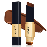 Aliver 2in1 Colour Changing Concealer Stick with Cosmetic Brush Long Lasting Makeup Full Concealer Stick Coffee COLOR