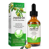 Aliver 100% Pure & Natural Jojoba Oil for Hair Growth Skin Body Face Cold Pressed Organic Essential Moisturizing Massage Nails Anti Hair Loss 60ml