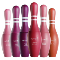 Aliver 6pcs Bowling Lip Tint Matte Lipstick Set Waterproof Lip Gloss Liquid Long Lasting Makeup Moisturizing Lip Stain
