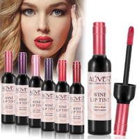Aliver 6 Colors Set Wine Bottle Lip Lipstick Tint Long Lasting Gloss Matte Make Up Lip Stain Tint Liquid Waterproof for Woman Girl Gift