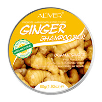 Aliver Organic Ginger Shampoo Bar Natural Hair Growth Care Soap Anti Hair Loss Scalp Regrowth Moisturizing, 60g