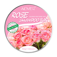 Aliver Organic Rose Shampoo Bar Natural Hair Growth Care Soap Anti Hair Loss Scalp Regrowth Moisturizing, 60g