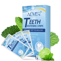 Aliver Teeth Whitening Strips Gel Whitestrips 3D White Professional Effects Tooth Clean Dentist for Dental Bleaching Oral Instant Home