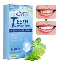 Aliver Teeth Whitening Strips Gel Whitestrips 3D White Professional Effects Tooth Clean Dentist for Dental Bleaching Oral Instant Home (14 pcs)