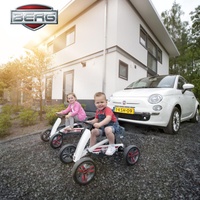 Berg Buzzy Fiat 500 Racing Pedal Four-Wheel Go-Kart Ride-On Car Toy for 2 years+ Kids up to 30kg Adjustable Steering Columns and Seat  White