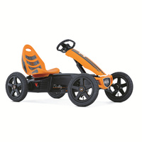 Berg Rally Four-Wheel Go-Kart, Ride-On Toy Car for 5+ years Kids, with BFR-HUB, Adjustable Seat and steering columns, Swing Axle, Slick Tyres, Orange