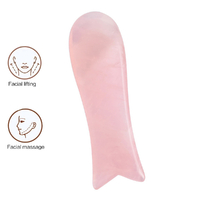 Natural Guasha Facial Jade Face Body Gua Sha Board Massager Tool Rose Quartz AU