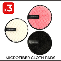 3pcs Microfiber Cloth Pad Makeup Remover Cleansing Reusable Pads Puff Face Cloth Towel Cleaner