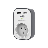 Surge Protector Belkin SurgeCube 1 Outlet 2x USB Charging Ports BSV103AU