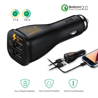 Kome Fast Car Charger Adaptive Dual Port 12V to USB 5V/9V iPhone Samsung Android