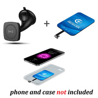 Kome C102 QI Magnetic Wireless Car Charger for Qi-enabled devices + Kome Qi Wireless Charger Receiver Inner Patch Module for iPhone 6/6S Case (4.7in)