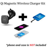 Kome C102 QI Magnetic Wireless Car Charger for Qi-enabled devices + Kome Qi Wireless Charging Receiver Inner Patch Module for iPhone 6 / 6S Plus Case