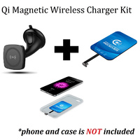 Kome C102 QI Magnetic Wireless Car Charger for Qi-enabled devices + Kome Qi Wireless Charger Charging Receiver Inner Patch Module for Regular Android
