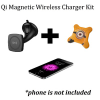 Kome C102 QI Magnetic Wireless Car Charger for Qi-enabled devices+Kome QI Wireless Desk/Car Chargers Magnetic Patch - Sticker for Smartphones