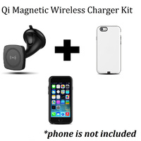 Kome C102 QI Magnetic Wireless Car Charger + Kome iPhone 6S or iPhone 6 (4.7 inch Display) Case Cover with Built-in Qi Wireless Magnetic Receiver / Ch