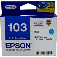 Epson 103 Extra High Capacity Cyan Ink Cartridge DURABrite Ultra