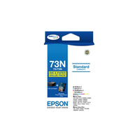 Epson 73N Standard Capacity Ink Cartridge Value Pack (Cyan, Magenta, Yellow, Black),  DURABrite Ultra, FREE Bonus 20 sheets Epson Photo Paper include