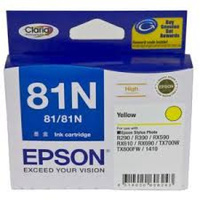 Epson T0814 81N Yellow Ink Cartridge, Claria High Capacity, ~805 pages