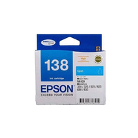 Epson 138 High Capacity Cyan Ink Cartridge, DURABrite Ultra, Epson