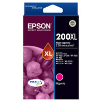 Epson 200XL Magenta High Yield Ink Cartridge, Genuine, High Capacity (up to 450 pages) DURABrite Ultra