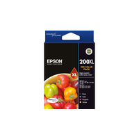 4x Epson 200XL - High Capacity DURABrite Ultra Ink Cartridge Black/Cyan/Yellow/Magenta Combo Saver Pack
